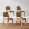 image:imageNathan James Elodia Upholstered Dining Chair with Seagrass Back Solid Wood Modern Dining Room Chair with Natural Flax Upholstery Light BrownNatural Brown