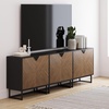 image:imageNathan James Enloe Modern Storage Free Standing Accent Cabinet TV Stand with Doors in a Rustic Pine Wood Finish and Gold Metal Base for Hallway Entryway or Living Room BrownWhiteGold Set of 2Matte Blackbrushed Fir