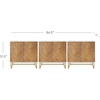 image:imageNathan James Enloe Modern Storage Free Standing Accent Cabinet TV Stand with Doors in a Rustic Pine Wood Finish and Gold Metal Base for Hallway Entryway or Living Room BrownWhiteGold Set of 2Matte Whitenatural Washpale Gold
