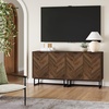 image:imageNathan James Enloe Modern Storage Free Standing Accent Cabinet TV Stand with Doors in a Rustic Pine Wood Finish and Gold Metal Base for Hallway Entryway or Living Room BrownWhiteGold Set of 2Walnutmatte Black