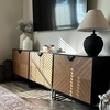 image:imageNathan James Enloe Modern Storage Free Standing Accent Cabinet TV Stand with Doors in a Rustic Pine Wood Finish and Gold Metal Base for Hallway Entryway or Living Room BrownWhiteGold Set of 2Matte Blackbrushed Fir