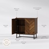 image:imageNathan James Enloe Modern Storage Free Standing Accent Cabinet TV Stand with Doors in a Rustic Pine Wood Finish and Gold Metal Base for Hallway Entryway or Living Room BrownWhiteGold Set of 2Walnutmatte Black