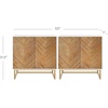 image:imageNathan James Enloe Modern Storage Free Standing Accent Cabinet TV Stand with Doors in a Rustic Pine Wood Finish and Gold Metal Base for Hallway Entryway or Living Room BrownWhiteGold Set of 2Matte Whitenatural Washpale Gold