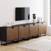 image:imageNathan James Enloe Modern Storage Free Standing Accent Cabinet TV Stand with Doors in a Rustic Pine Wood Finish and Gold Metal Base for Hallway Entryway or Living Room BrownWhiteGold Set of 2Matte Blackbrushed Fir