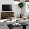 image:imageNathan James Enloe Modern Storage Free Standing Accent Cabinet TV Stand with Doors in a Rustic Pine Wood Finish and Gold Metal Base for Hallway Entryway or Living Room BrownWhiteGold Set of 2Walnutmatte Black