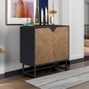image:imageNathan James Enloe Modern Storage Free Standing Accent Cabinet TV Stand with Doors in a Rustic Pine Wood Finish and Gold Metal Base for Hallway Entryway or Living Room BrownWhiteGold Set of 2Matte Blackbrushed Fir