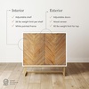 image:imageNathan James Enloe Modern Storage Free Standing Accent Cabinet TV Stand with Doors in a Rustic Pine Wood Finish and Gold Metal Base for Hallway Entryway or Living Room BrownWhiteGold Set of 2Matte Whitenatural Washpale Gold