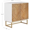 image:imageNathan James Enloe Modern Storage Free Standing Accent Cabinet TV Stand with Doors in a Rustic Pine Wood Finish and Gold Metal Base for Hallway Entryway or Living Room BrownWhiteGold Set of 2Matte Whitenatural Washpale Gold