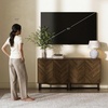image:imageNathan James Enloe Modern Storage Free Standing Accent Cabinet TV Stand with Doors in a Rustic Pine Wood Finish and Gold Metal Base for Hallway Entryway or Living Room BrownWhiteGold Set of 2Walnutmatte Black