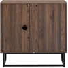 image:imageNathan James Enloe Modern Storage Free Standing Accent Cabinet TV Stand with Doors in a Rustic Pine Wood Finish and Gold Metal Base for Hallway Entryway or Living Room BrownWhiteGold Set of 2Walnutmatte Black