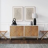 image:imageNathan James Enloe Modern Storage Free Standing Accent Cabinet TV Stand with Doors in a Rustic Pine Wood Finish and Gold Metal Base for Hallway Entryway or Living Room BrownWhiteGold Set of 2Matte Whitenatural Washpale Gold