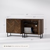image:imageNathan James Enloe Modern Storage Free Standing Accent Cabinet TV Stand with Doors in a Rustic Pine Wood Finish and Gold Metal Base for Hallway Entryway or Living Room BrownWhiteGold Set of 2Walnutmatte Black