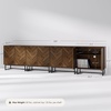 image:imageNathan James Enloe Modern Storage Free Standing Accent Cabinet TV Stand with Doors in a Rustic Pine Wood Finish and Gold Metal Base for Hallway Entryway or Living Room BrownWhiteGold Set of 2Walnutmatte Black