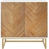 image:imageNathan James Enloe Modern Storage Free Standing Accent Cabinet TV Stand with Doors in a Rustic Pine Wood Finish and Gold Metal Base for Hallway Entryway or Living Room BrownWhiteGold Set of 2Matte Whitenatural Washpale Gold