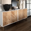 image:imageNathan James Enloe Modern Storage Free Standing Accent Cabinet TV Stand with Doors in a Rustic Pine Wood Finish and Gold Metal Base for Hallway Entryway or Living Room BrownWhiteGold Set of 2Matte Whitenatural Washpale Gold