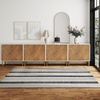 image:imageNathan James Enloe Modern Storage Free Standing Accent Cabinet TV Stand with Doors in a Rustic Pine Wood Finish and Gold Metal Base for Hallway Entryway or Living Room BrownWhiteGold Set of 2Matte Whitenatural Washpale Gold