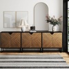 image:imageNathan James Enloe Modern Storage Free Standing Accent Cabinet TV Stand with Doors in a Rustic Pine Wood Finish and Gold Metal Base for Hallway Entryway or Living Room BrownWhiteGold Set of 2Matte Blackbrushed Fir