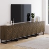 image:imageNathan James Enloe Modern Storage Free Standing Accent Cabinet TV Stand with Doors in a Rustic Pine Wood Finish and Gold Metal Base for Hallway Entryway or Living Room BrownWhiteGold Set of 2Walnutmatte Black