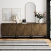 image:imageNathan James Enloe Modern Storage Free Standing Accent Cabinet TV Stand with Doors in a Rustic Pine Wood Finish and Gold Metal Base for Hallway Entryway or Living Room BrownWhiteGold Set of 2Walnutmatte Black