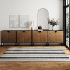 image:imageNathan James Enloe Modern Storage Free Standing Accent Cabinet TV Stand with Doors in a Rustic Pine Wood Finish and Gold Metal Base for Hallway Entryway or Living Room BrownWhiteGold Set of 2Matte Blackbrushed Fir