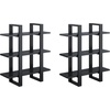 image:imageNathan James Floating Wall Book Shelves 3Tier Display Shelf Decorative Modular Shelf in Solid Wood for Bedroom Nursery Bathroom or Kitchen Set of 2Black Oak