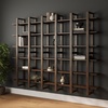 image:imageNathan James Floating Wall Book Shelves 3Tier Display Shelf Decorative Modular Shelf in Solid Wood for Bedroom Nursery Bathroom or Kitchen Set of 2Brushed Dark Brown