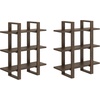 image:imageNathan James Floating Wall Book Shelves 3Tier Display Shelf Decorative Modular Shelf in Solid Wood for Bedroom Nursery Bathroom or Kitchen Set of 2Brushed Dark Brown