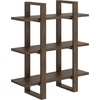 image:imageNathan James Floating Wall Book Shelves 3Tier Display Shelf Decorative Modular Shelf in Solid Wood for Bedroom Nursery Bathroom or Kitchen Set of 2Brushed Dark Brown