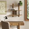 image:imageNathan James Floating Wall Book Shelves 3Tier Display Shelf Decorative Modular Shelf in Solid Wood for Bedroom Nursery Bathroom or Kitchen Set of 2Frankie Light Brown