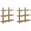 image:imageNathan James Floating Wall Book Shelves 3Tier Display Shelf Decorative Modular Shelf in Solid Wood for Bedroom Nursery Bathroom or Kitchen Set of 2Frankie Light Brown