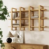 image:imageNathan James Floating Wall Book Shelves 3Tier Display Shelf Decorative Modular Shelf in Solid Wood for Bedroom Nursery Bathroom or Kitchen Set of 2Light Brown