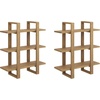 image:imageNathan James Floating Wall Book Shelves 3Tier Display Shelf Decorative Modular Shelf in Solid Wood for Bedroom Nursery Bathroom or Kitchen Set of 2Light Brown
