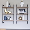 image:imageNathan James Floating Wall Book Shelves 3Tier Display Shelf Decorative Modular Shelf in Solid Wood for Bedroom Nursery Bathroom or Kitchen Set of 2Rustic OakMatte Black