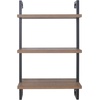 image:imageNathan James Floating Wall Book Shelves 3Tier Display Shelf Decorative Modular Shelf in Solid Wood for Bedroom Nursery Bathroom or Kitchen Set of 2Rustic OakMatte Black