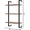 image:imageNathan James Floating Wall Book Shelves 3Tier Display Shelf Decorative Modular Shelf in Solid Wood for Bedroom Nursery Bathroom or Kitchen Set of 2Rustic OakMatte Black