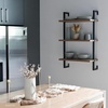 image:imageNathan James Floating Wall Book Shelves 3Tier Display Shelf Decorative Modular Shelf in Solid Wood for Bedroom Nursery Bathroom or Kitchen Set of 2Rustic OakMatte Black