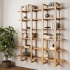 image:imageNathan James Floating Wall Book Shelves 3Tier Display Shelf Decorative Modular Shelf in Solid Wood for Bedroom Nursery Bathroom or Kitchen Set of 2Warm Pine
