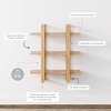 image:imageNathan James Floating Wall Book Shelves 3Tier Display Shelf Decorative Modular Shelf in Solid Wood for Bedroom Nursery Bathroom or Kitchen Set of 2Warm Pine