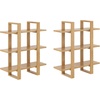 image:imageNathan James Floating Wall Book Shelves 3Tier Display Shelf Decorative Modular Shelf in Solid Wood for Bedroom Nursery Bathroom or Kitchen Set of 2Warm Pine