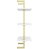 image:imageNathan James Floating Wall Book Shelves 3Tier Display Shelf Decorative Modular Shelf in Solid Wood for Bedroom Nursery Bathroom or Kitchen Set of 2WhiteBrass Gold