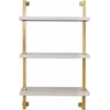image:imageNathan James Floating Wall Book Shelves 3Tier Display Shelf Decorative Modular Shelf in Solid Wood for Bedroom Nursery Bathroom or Kitchen Set of 2WhiteBrass Gold