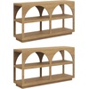 image:imageNathan James Ford Organic Modern Console Table or Arched Storage Cabinet with Open Shelf Storage for Entryway or Living Room Light Brown Set of 3Light Brown