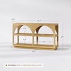 image:imageNathan James Ford Organic Modern Console Table or Arched Storage Cabinet with Open Shelf Storage for Entryway or Living Room Light Brown Set of 3Light Brown