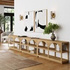 image:imageNathan James Ford Organic Modern Console Table or Arched Storage Cabinet with Open Shelf Storage for Entryway or Living Room Light Brown Set of 3Light Brown