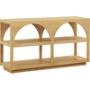 image:imageNathan James Ford Organic Modern Console Table or Arched Storage Cabinet with Open Shelf Storage for Entryway or Living Room Light Brown Set of 3Light Brown