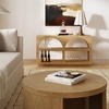 image:imageNathan James Ford Organic Modern Console Table or Arched Storage Cabinet with Open Shelf Storage for Entryway or Living Room Light Brown Set of 3Light Brown