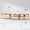 image:imageNathan James Ford Organic Modern Console Table or Arched Storage Cabinet with Open Shelf Storage for Entryway or Living Room Light Brown Set of 3Light Brown