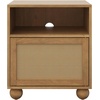 image:imageNathan James Franco Faux Rattan Side Table Nightstand with Storage Rustic Bedside Table with Solid Wood Legs Light Brown