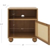 image:imageNathan James Franco Faux Rattan Side Table Nightstand with Storage Rustic Bedside Table with Solid Wood Legs Light Brown