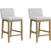 image:imageNathan James Gracie Modern Upholstered Bar Chair Wooden Bar Stool for Kitchen Island with Faux Leather Upholstery Light Brown Set of 2BrownGrey